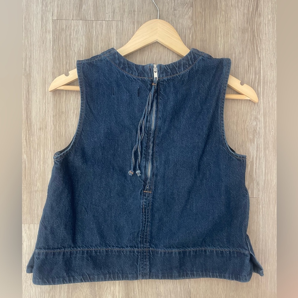 Madewell Boxy Denim Shell Top Medium sz 8 - Picture 4 of 8